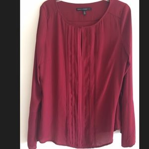 White House Black Market burgundy colored blouse